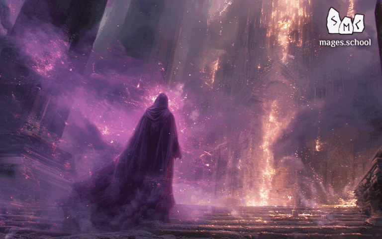 A teacher and a mentor in magic. A teacher will show you the essence, the principles of practices, rituals and so on, but you will have to do them yourself.