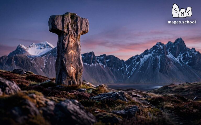 Runic formula for protection Thor's Hammer. Runic protective stave.
